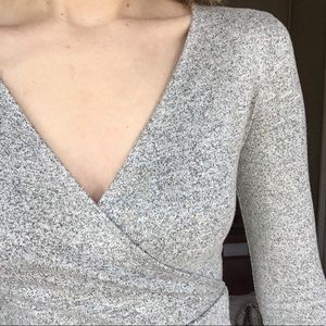 Cozy 🍂 grey fall faux wrap dress -SM-f21 autumn✨